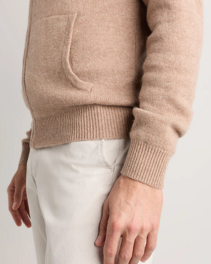 Mongolian Cashmere Full-Zip Hoodie - S / Teak