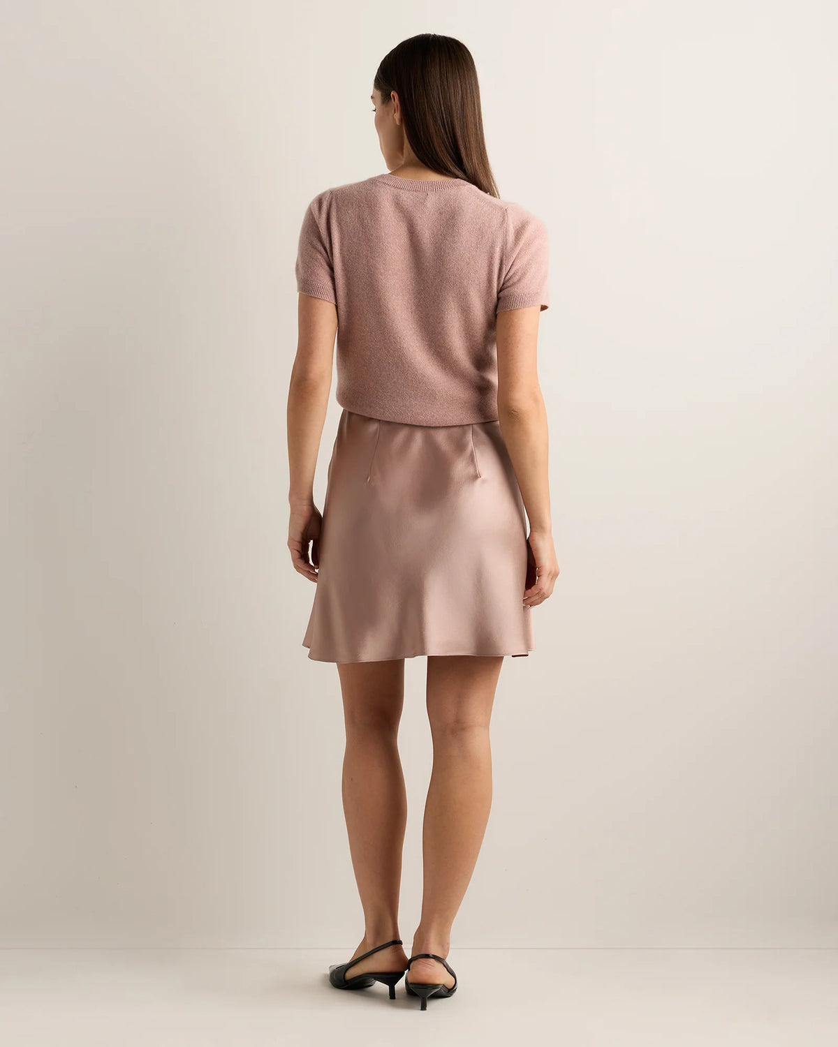 100% Washable Silk Mini Skirt - XS / Champagne