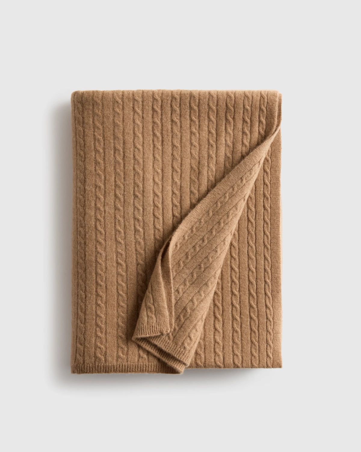 Cable Knit Cashmere Throw - 50x70 / Limoncello