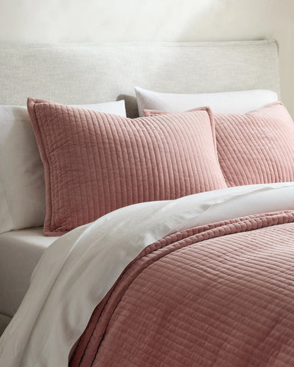 Cotton Velvet Channel Quilt - Full/Queen / Glacier Blue