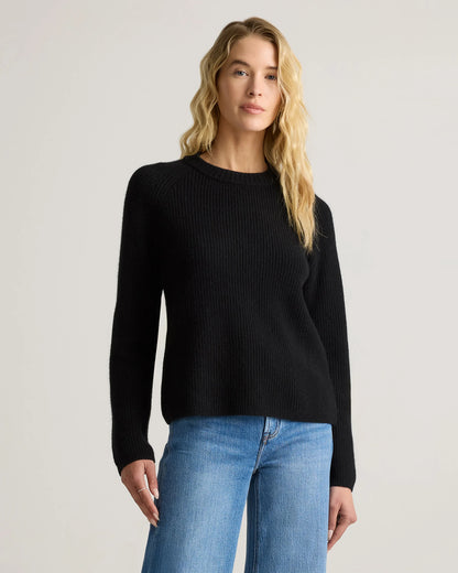 Mongolian Cashmere Fisherman Crewneck Sweater - XS / Teak
