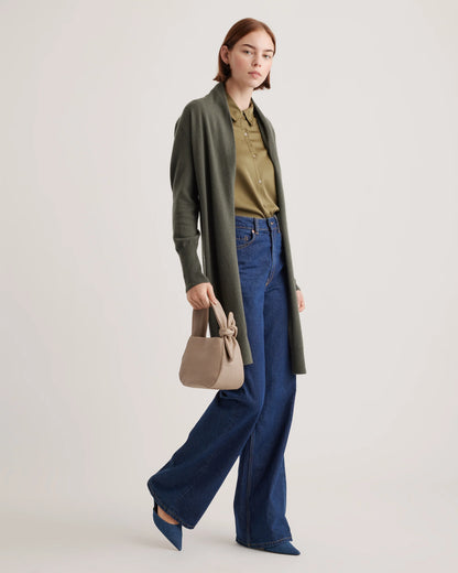 Italian Leather Mini Bow Bag - One Size / Taupe