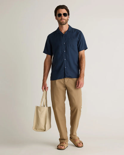 Vintage Wash Tencel Camp Shirt - S / Olive