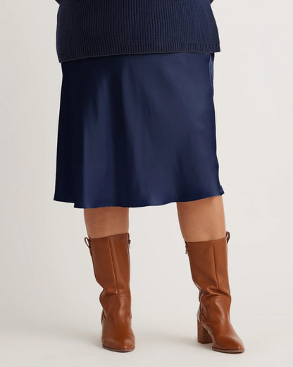 100% Washable Silk Skirt - 1X / Wine Tasting Red
