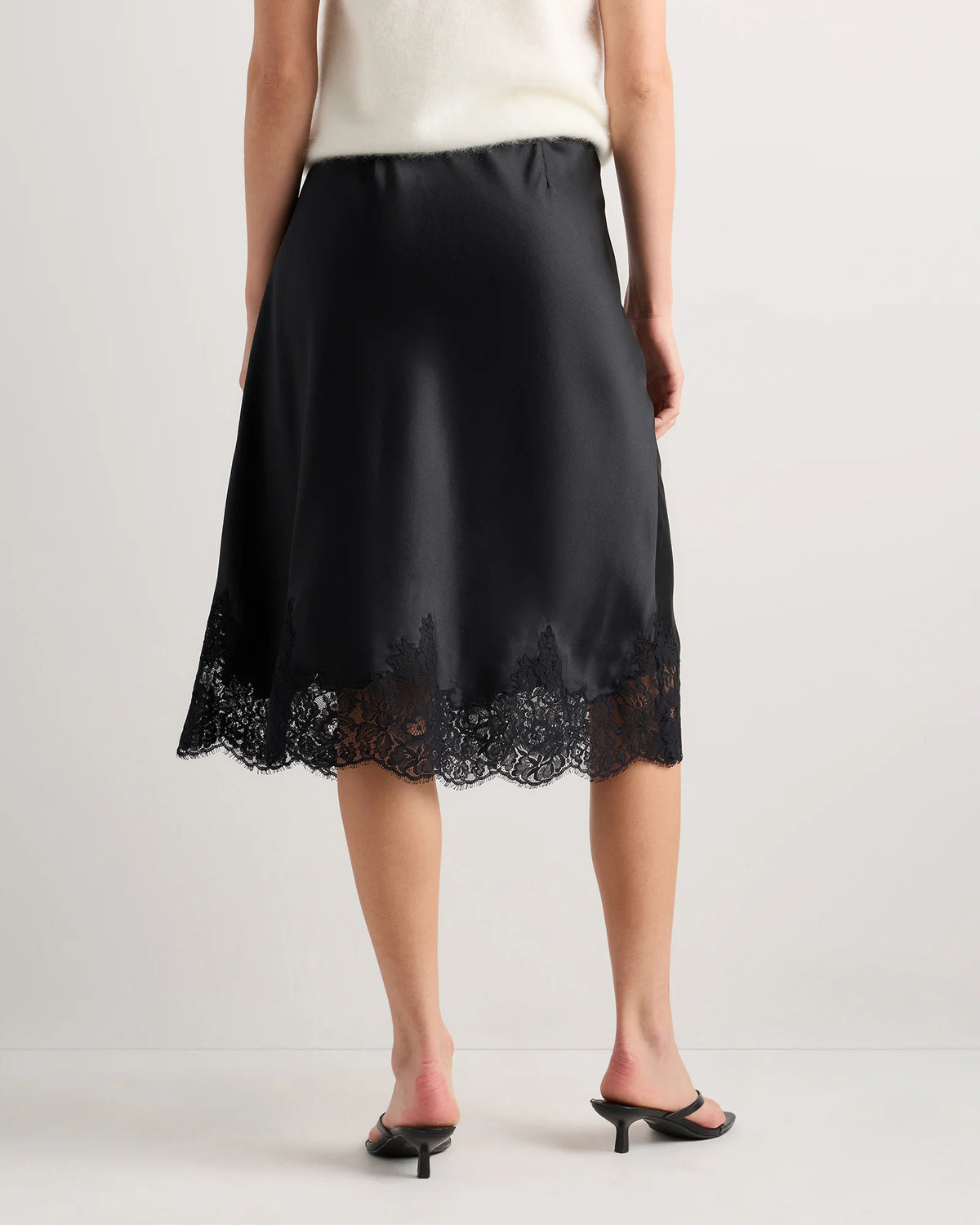 100% Washable Silk Lace Skirt - XS / Vintage Pink