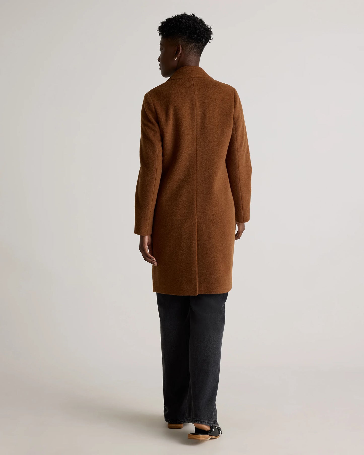 Camel Hair Single-Breasted Midi Coat - XS / Mocha Brown