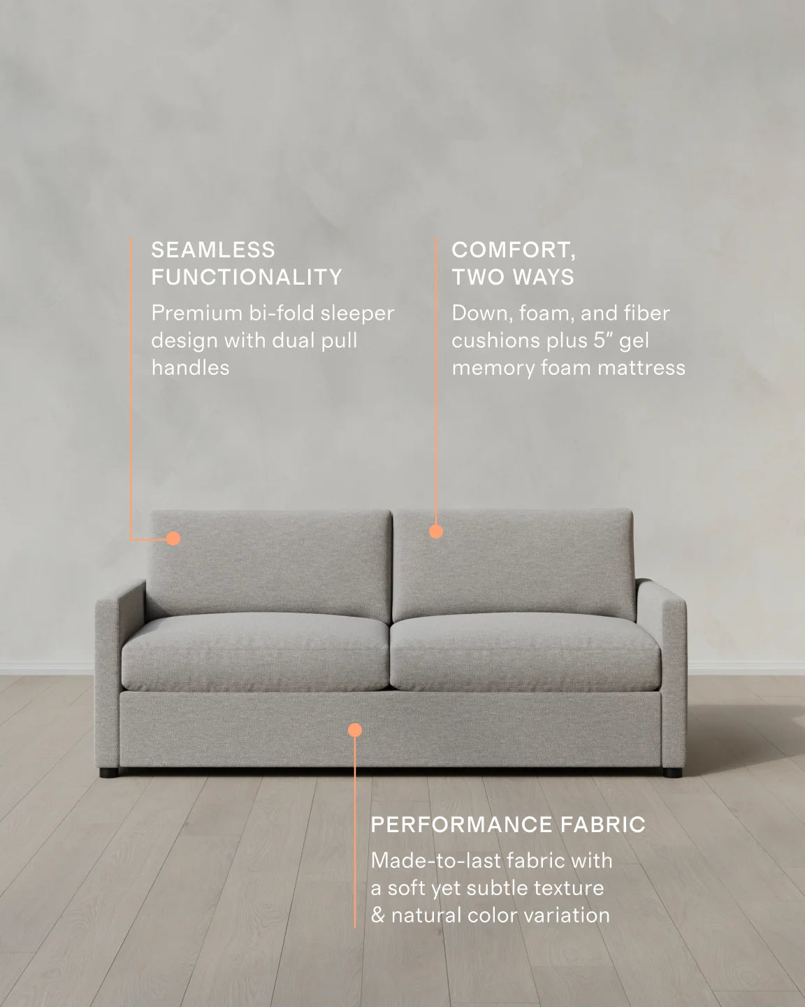 Brennan Sleeper Sofa in Performance Basketweave - Queen / Flax