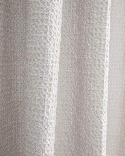 Organic Luxe Waffle Shower Curtain - One Size / White