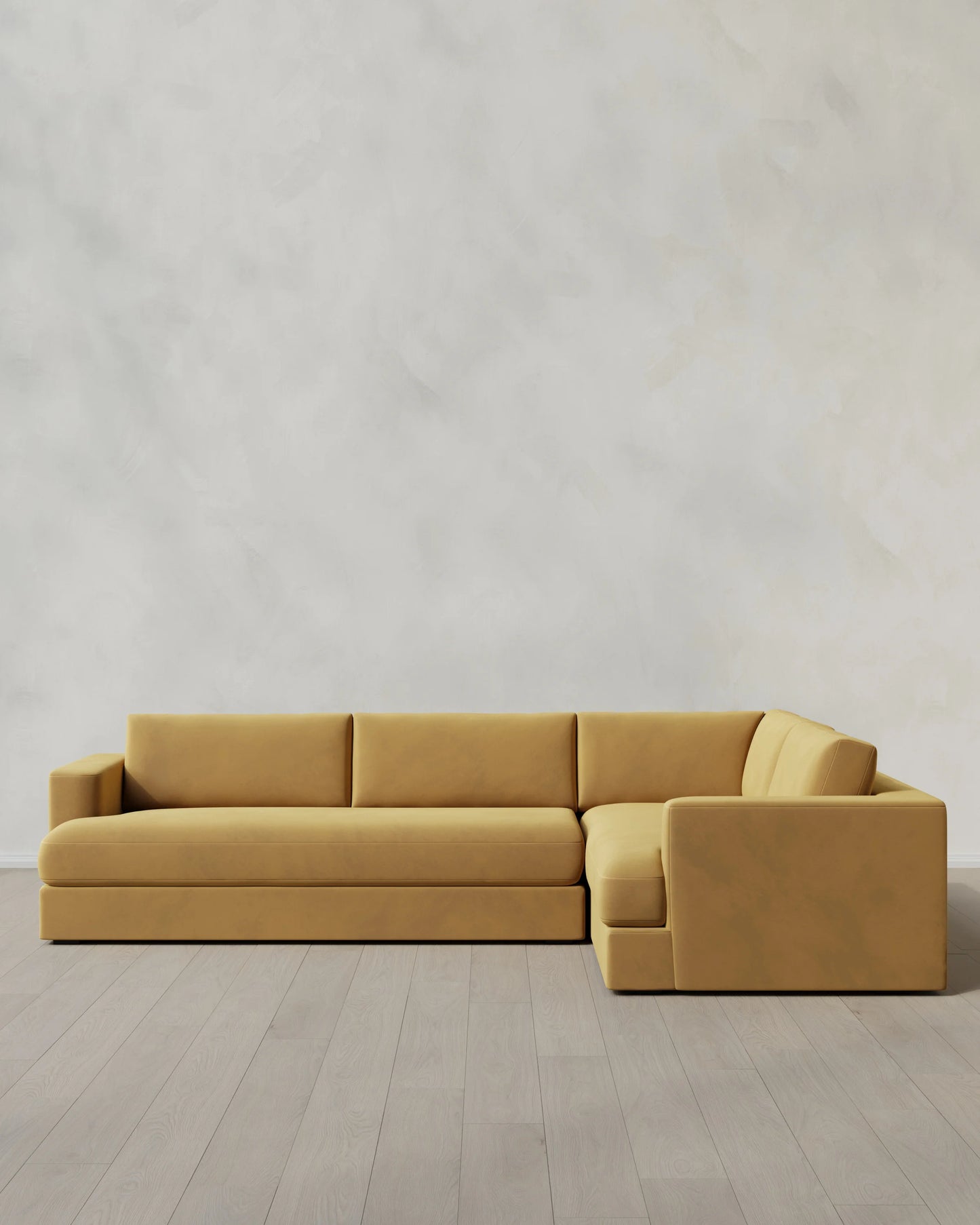 Sierra Curved Arm L Sectional in Performance Velvet - Right Arm / Sable