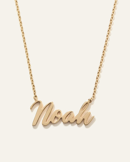 14K Gold Script Name Necklace - One Size / Yellow Gold