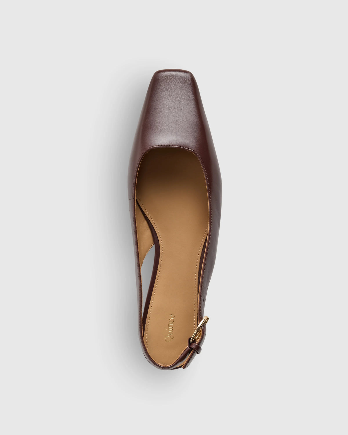 Italian Leather Slingback Flat - 5 / Bone