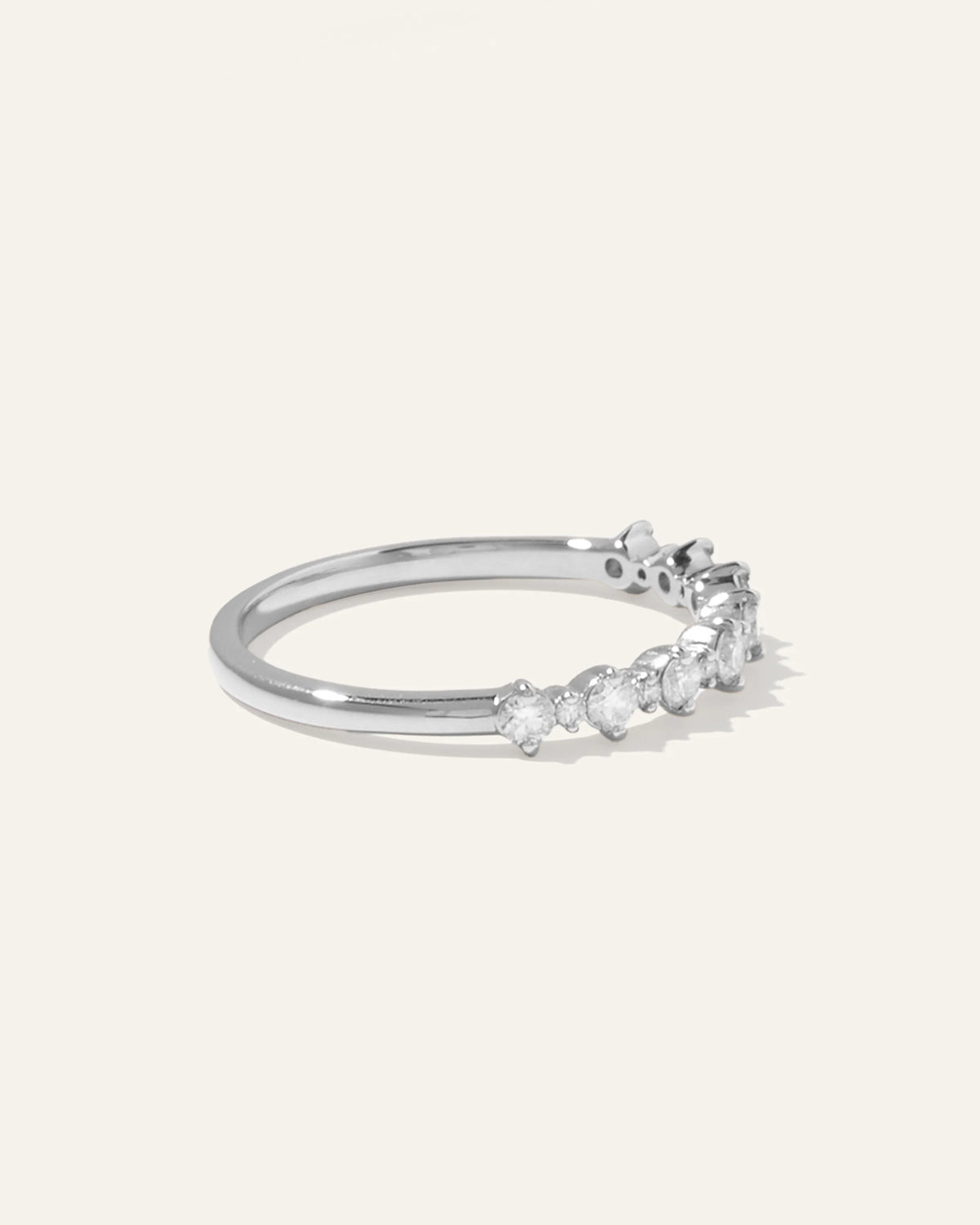 14K Gold Natural Diamond Alternating Round Band - 4 / Yellow Gold