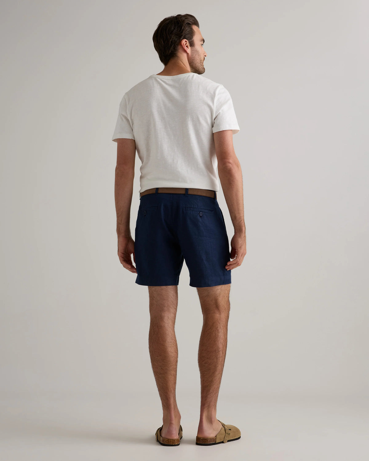 100% European Linen Trouser Shorts - 7" - S / Bayberry Olive