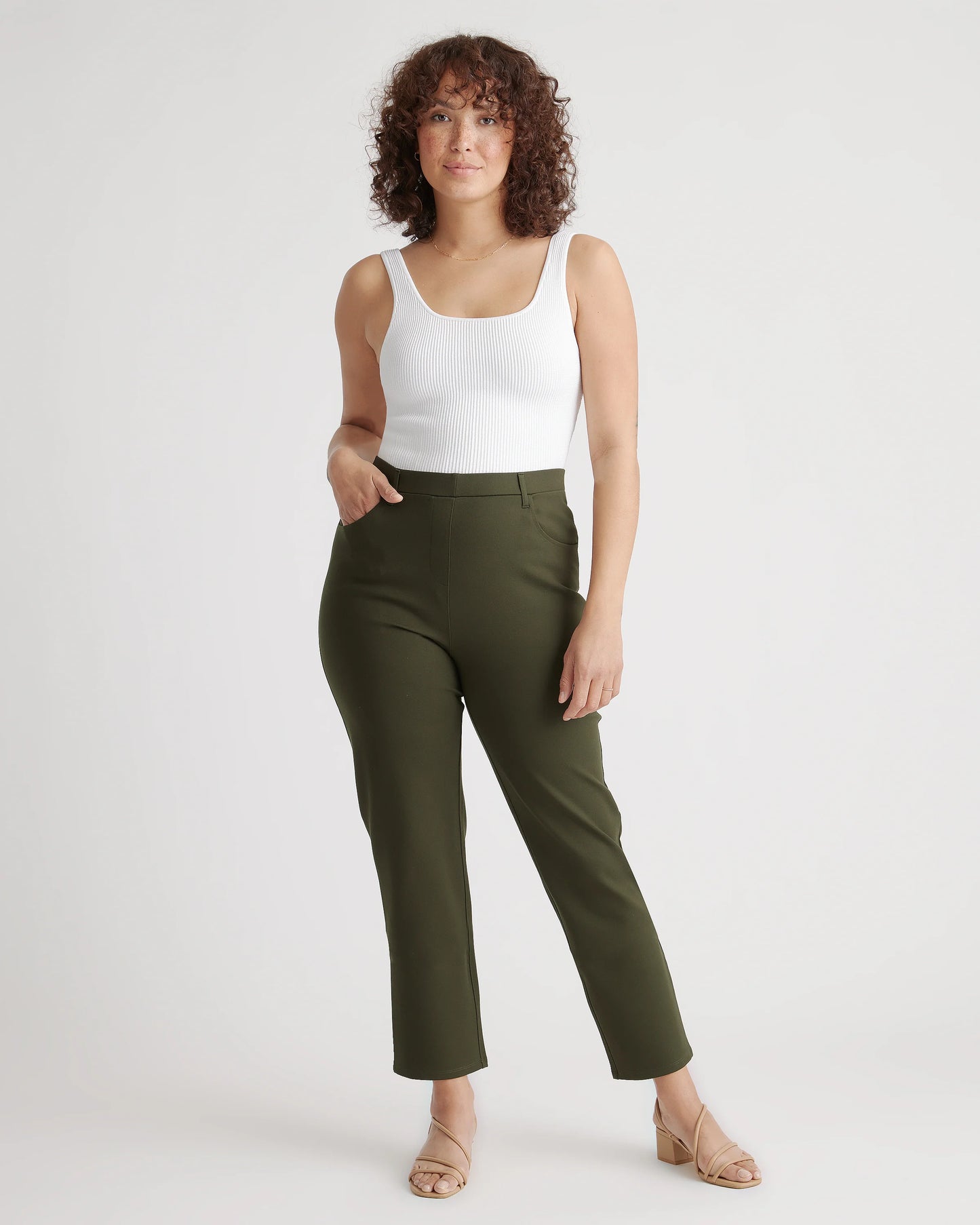 Ultra-Stretch Ponte Straight Leg 4-Pocket Pants - XS / Black