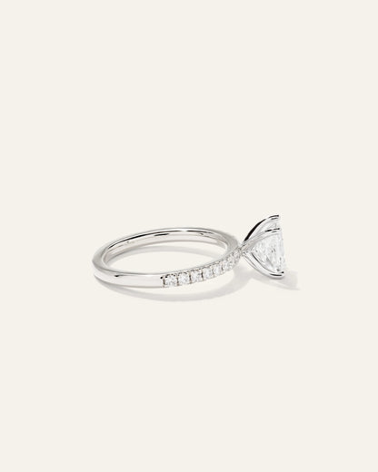 Lab Grown Diamond Princess Petite Pave Engagement Ring - 1.5ct - 4 / Yellow Gold
