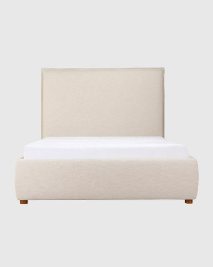 Tailored Edge Bed in Performance Linen - Queen / Light Grey