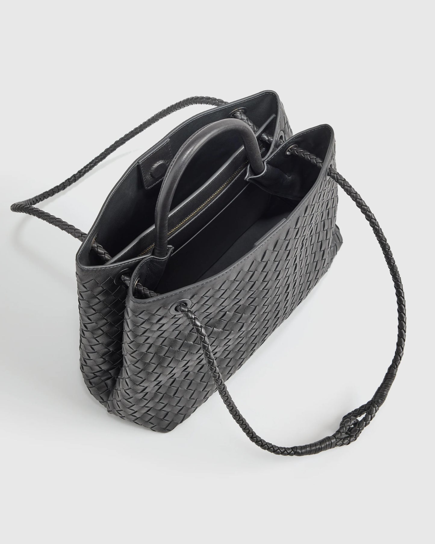 Romy Handwoven Satchel - One Size / Cognac