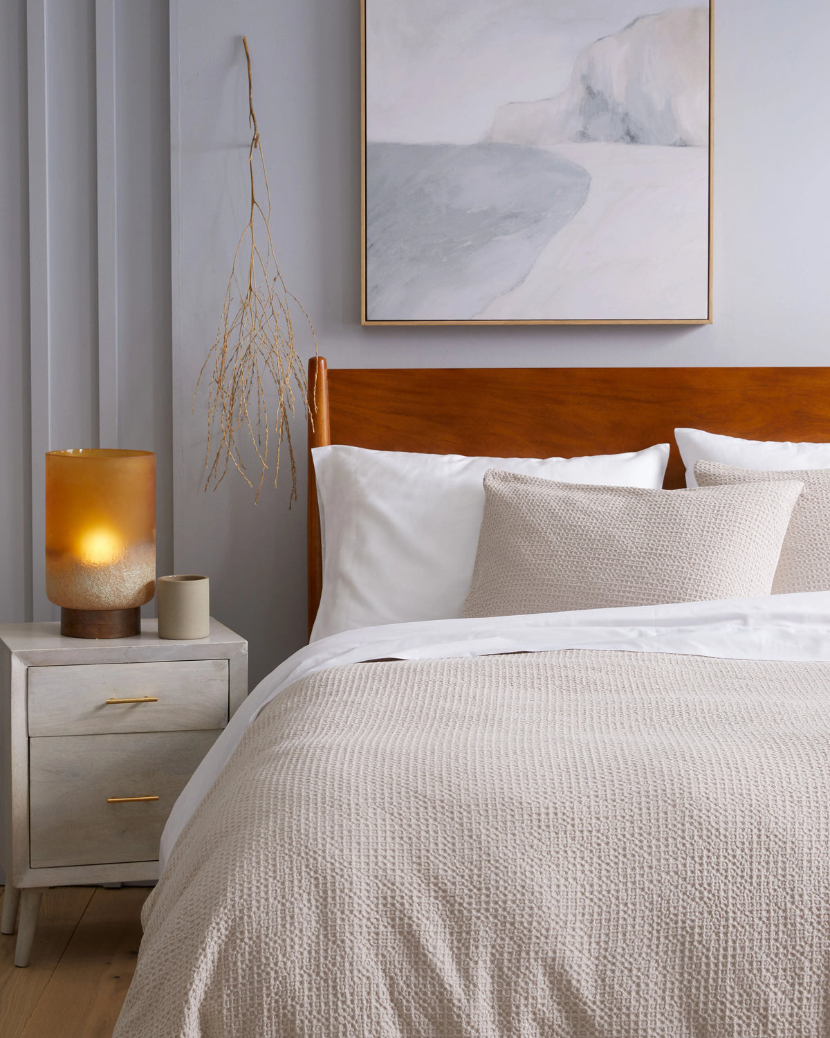 Organic Luxe Honeycomb Duvet Cover - Twin / Mineral