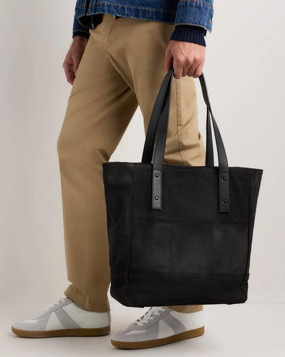 Waxed Canvas Utility Tote - One Size / Black