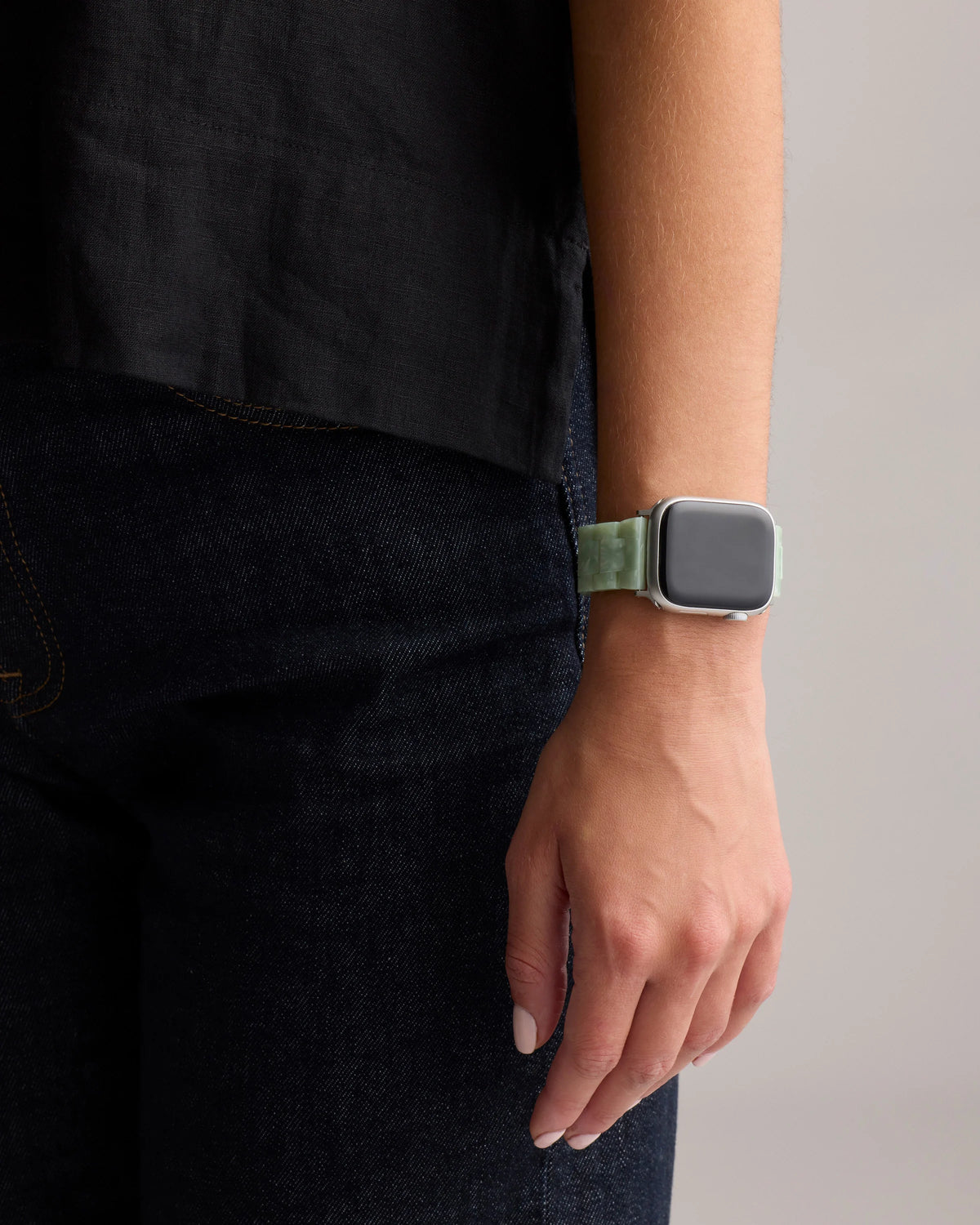 Acetate Smartwatch Band - 38mm - 42mm / Grey Tortoise