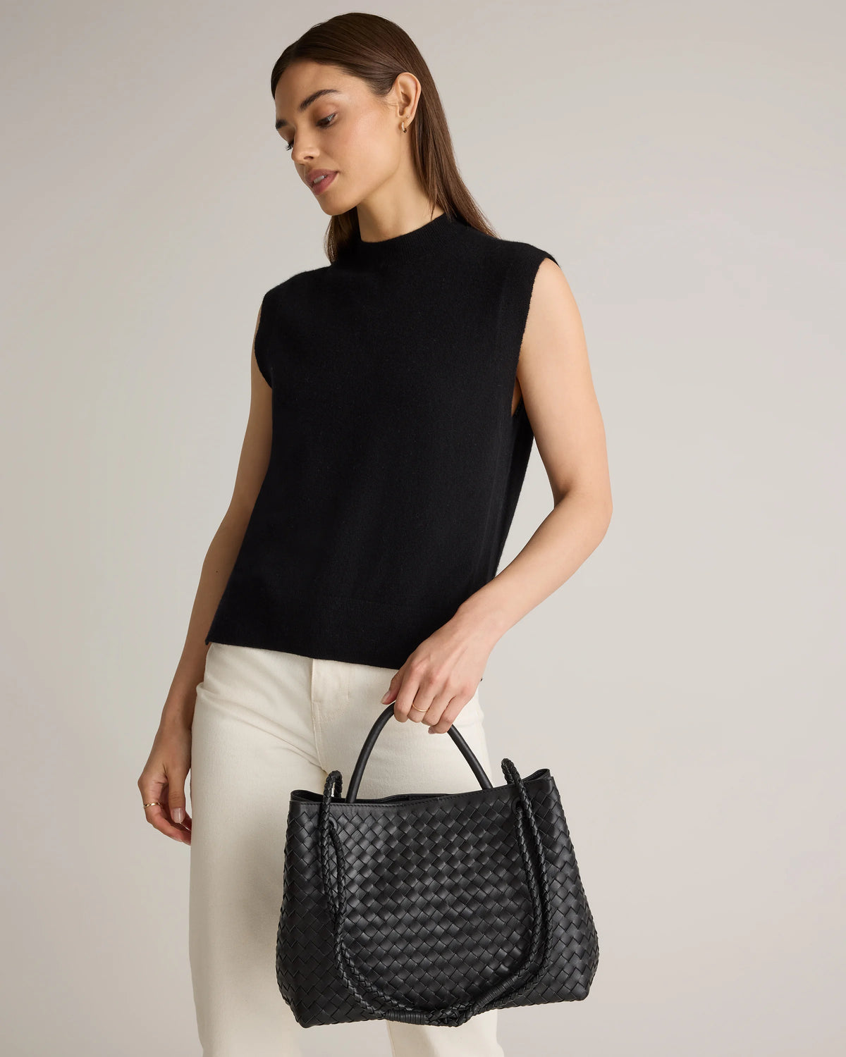 Romy Handwoven Satchel - One Size / Cognac