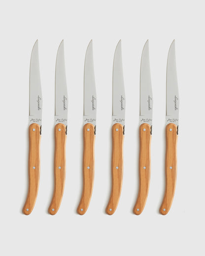 Jean Dubost Laguiole Olivewood Steak Knives (Set of 6) - One Size / No Color