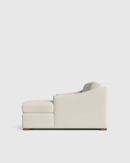 Hollis Slope Arm Chaise Sectional in Performance Chenille Linen Blend - 104" Right Arm / Snow