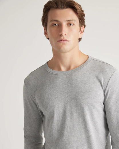 Cotton Modal Long Sleeve Tee - S / Heather Grey