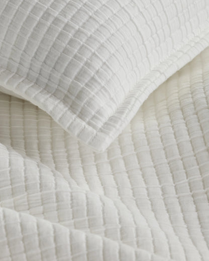 Organic Ribbed Cotton Coverlet Set - Twin / Toffee