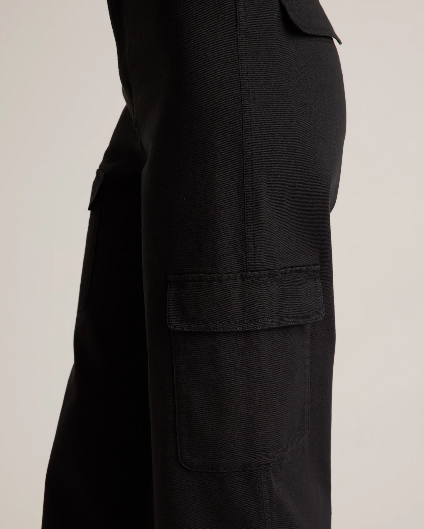 Organic Stretch Cotton Twill Cargo Pants - 0 / Light Khaki
