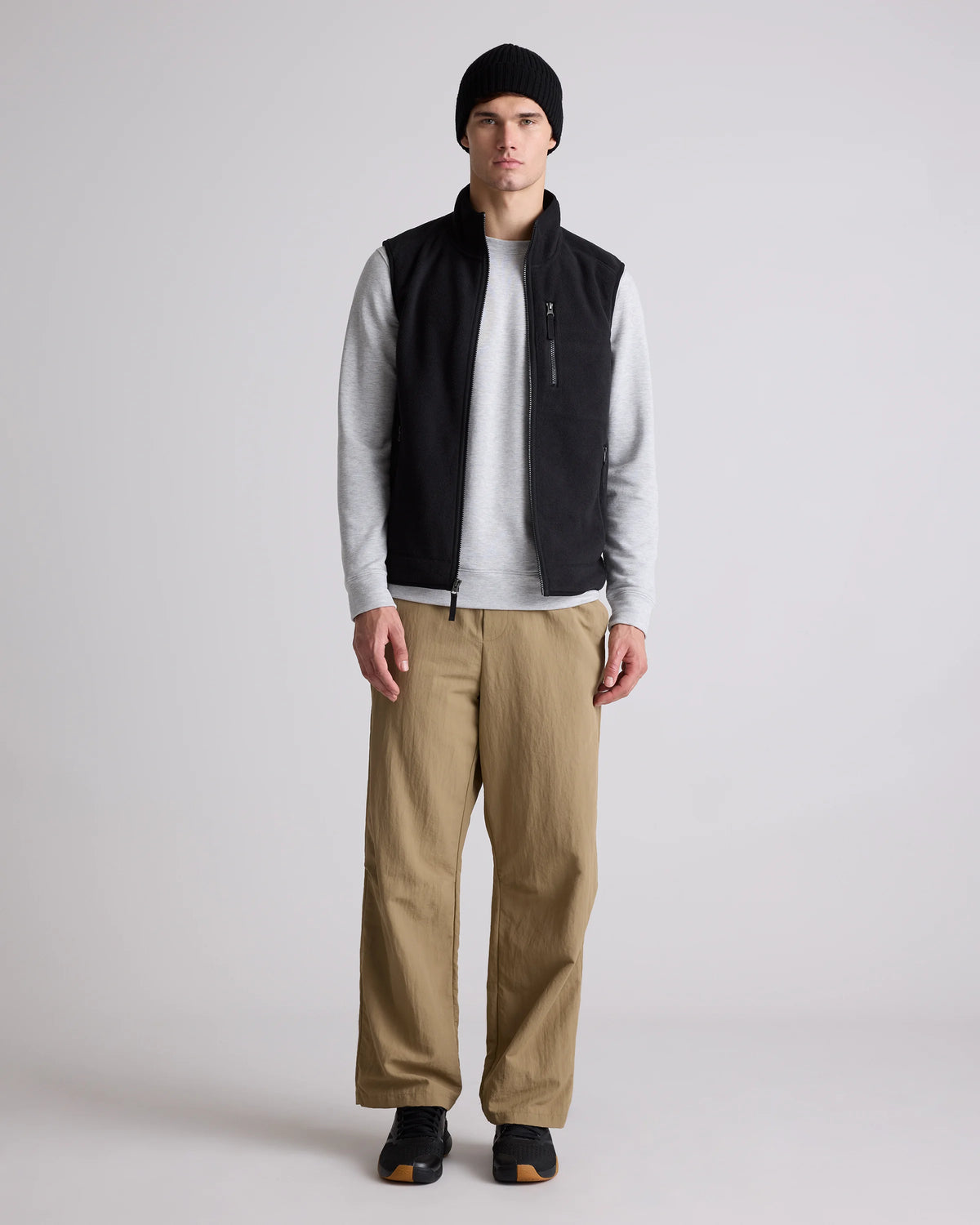Polar Fleece Full-Zip Vest - S / Gravel