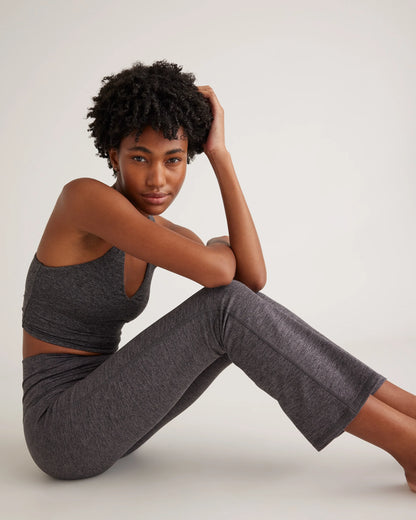 Ultra-Soft Cropped Bootcut Pants - XS / Heather Black
