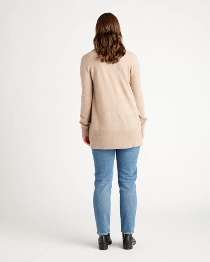 Mongolian Spring Cashmere Open Cardigan Sweater - XS / Oatmeal