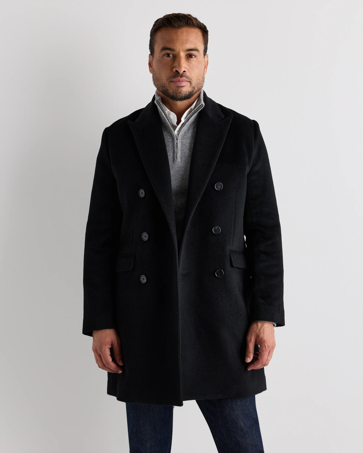 Camel Hair Double-Breasted Overcoat - S / Vicuna