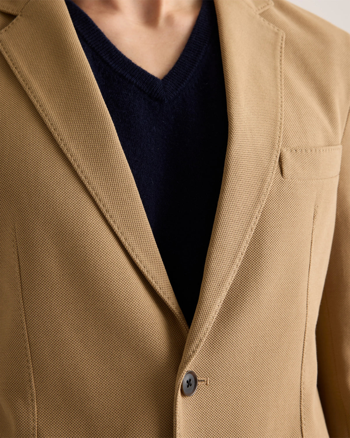 Cotton Pique Knit Blazer - XS / Heather Charcoal