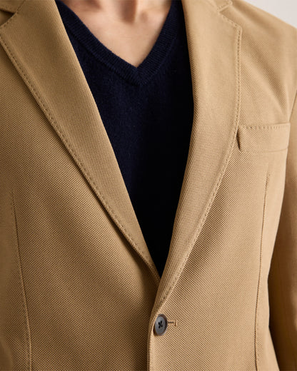 Cotton Pique Knit Blazer - XS / Heather Charcoal