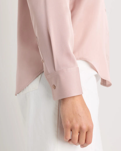 Washable Stretch Silk Blouse - XS / Moonstone Blue