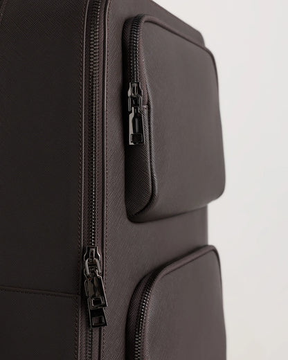 Italian Saffiano Laptop Backpack - One Size / Hickory