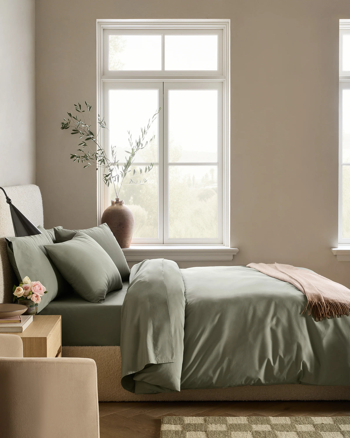 Organic Crisp Percale Duvet Cover - Twin / Ivory
