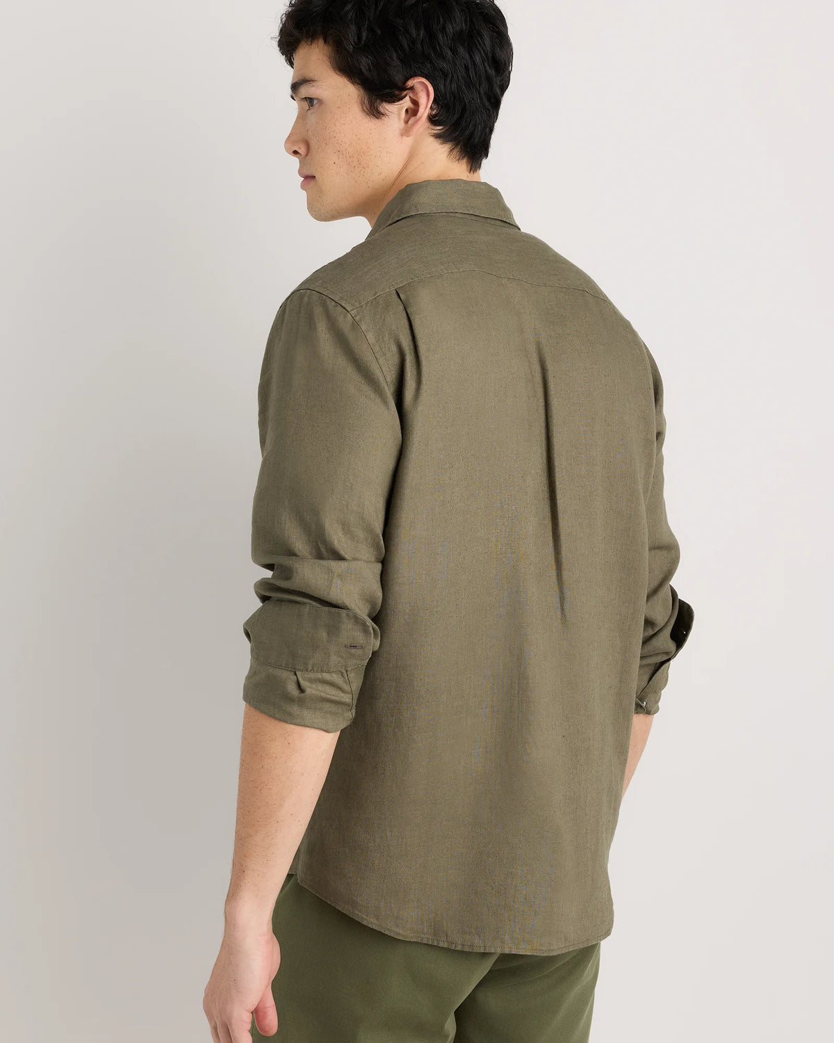 100% European Linen Relaxed Long Sleeve Shirt - XS / Flax