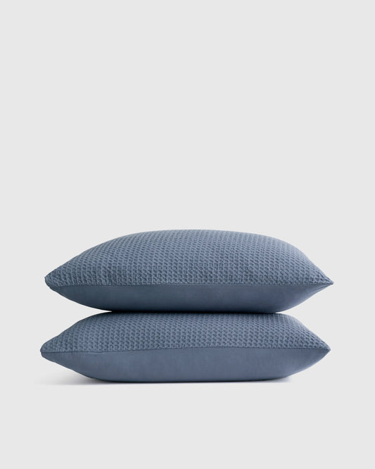 Organic Luxe Honeycomb Sham Set - Standard / Mineral