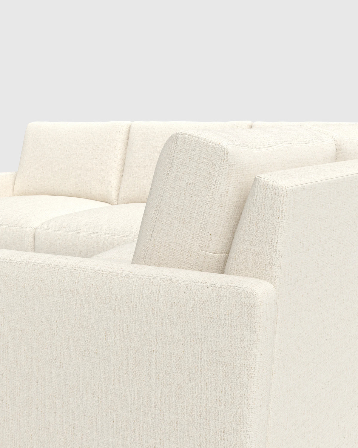 Brennan L Sectional in Performance Chenille Linen Blend - 99x99 / Snow
