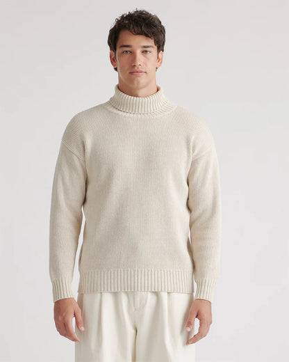 100% Organic Cotton Turtleneck Sweater - S / Charcoal