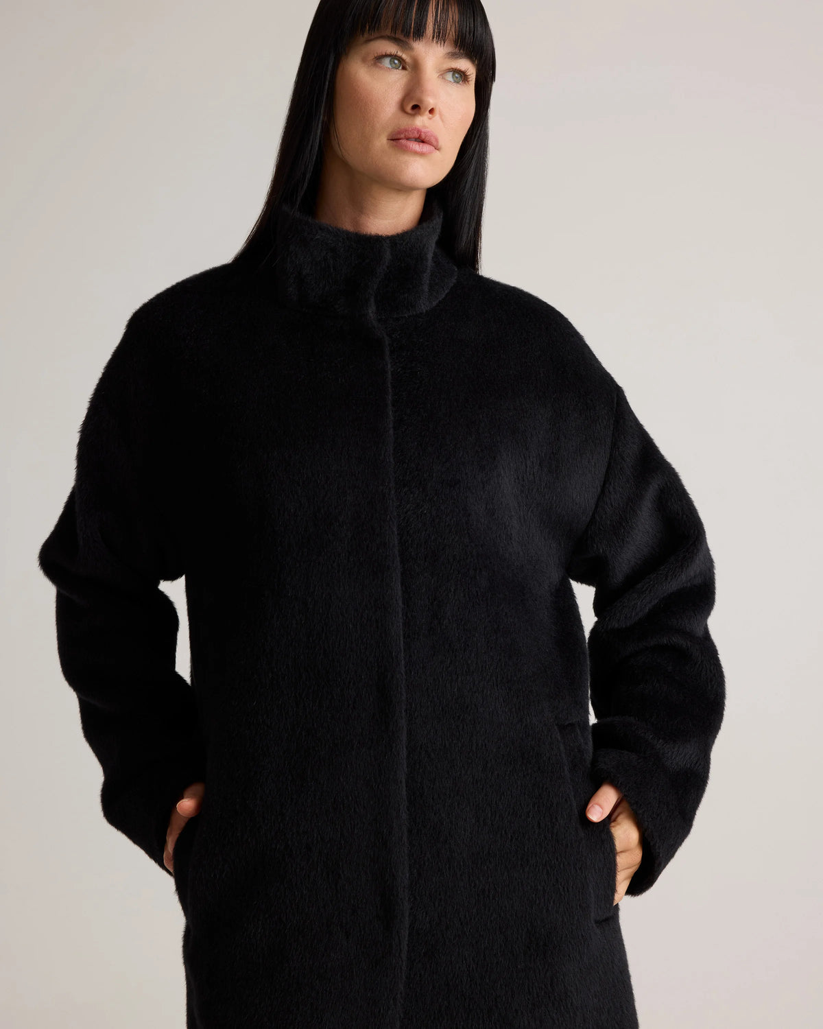 Alpaca-Wool Stand Collar Coat - XS / Rustic Brown