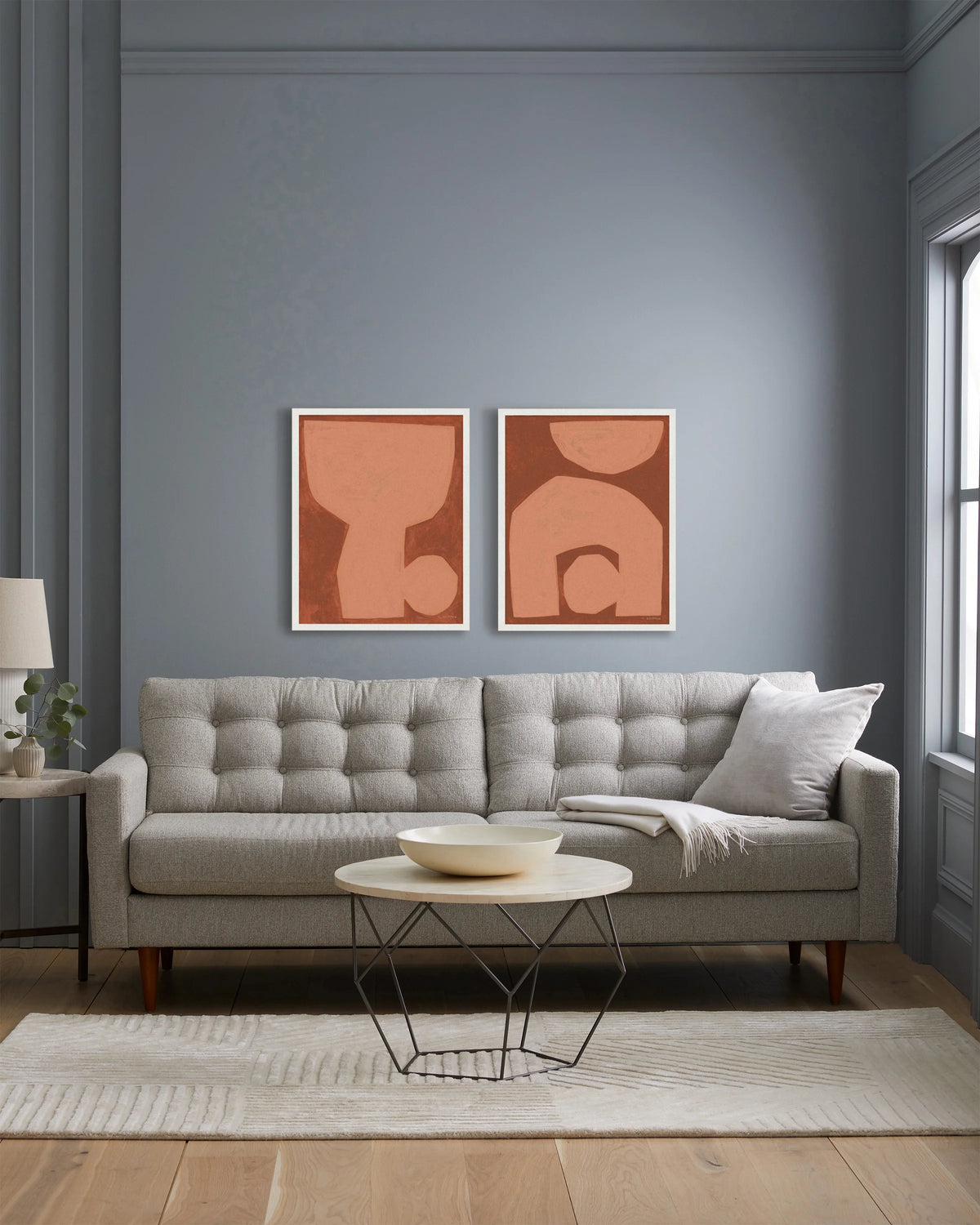Unit in Terracotta by Michael Kempen (Set of 2) - 21.25"x26.25" / Oak