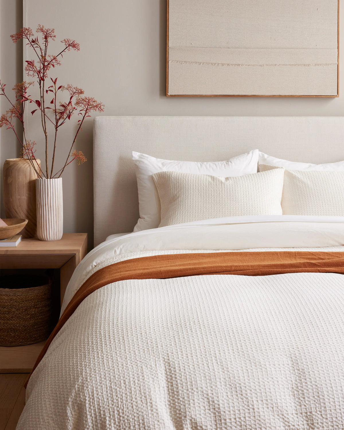 Organic Luxe Honeycomb Duvet Cover Set - Twin / Mineral