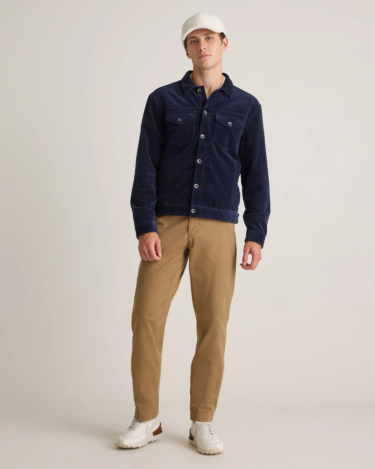 Organic Stretch Corduroy Trucker Jacket - S / Seaweed