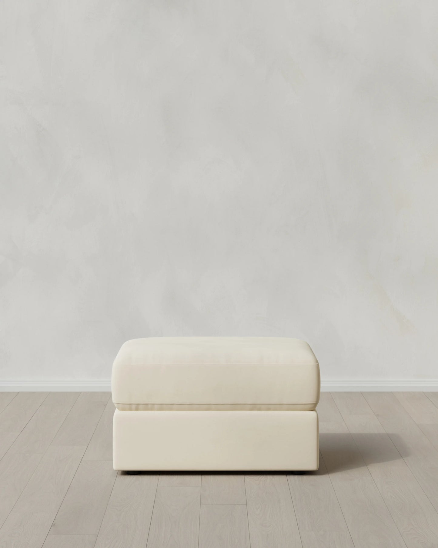 Ashford Deep Seat Ottoman in Performance Velvet - One Size / Ivory