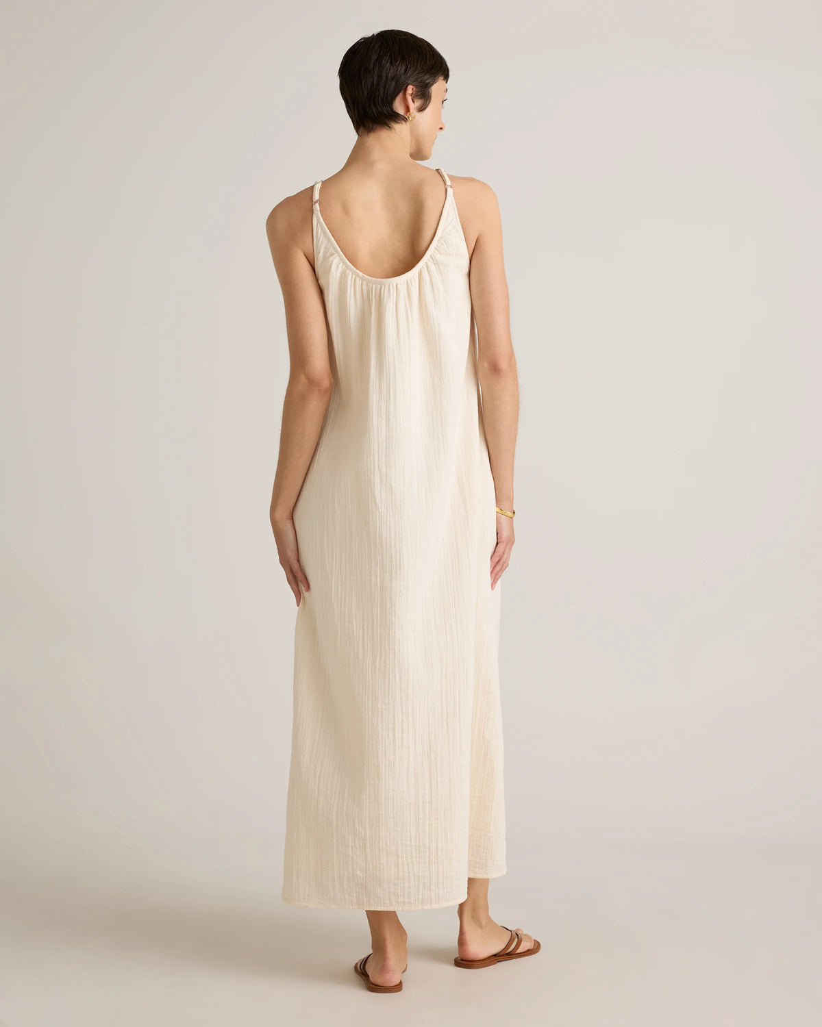100% Organic Cotton Gauze Sleeveless Maxi Dress - XS / Spiced Orange