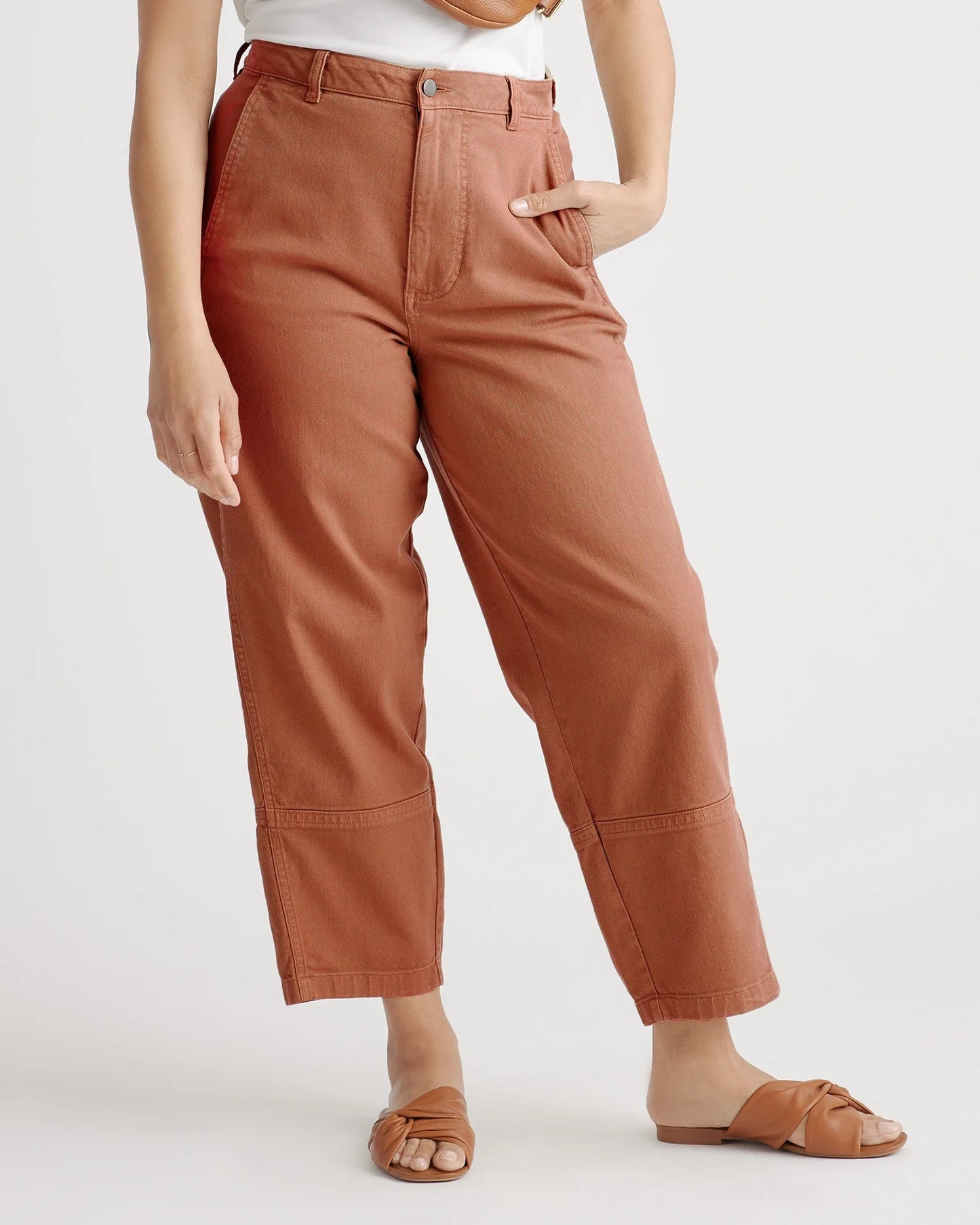 Organic Stretch Cotton Twill Barrel Pants - 0 / Olive